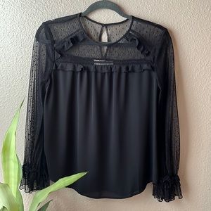 Loft Polka Dot Mesh Blouse